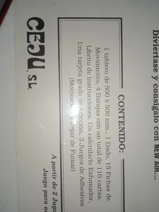 Juego de mesa New Air para dejar de fumar