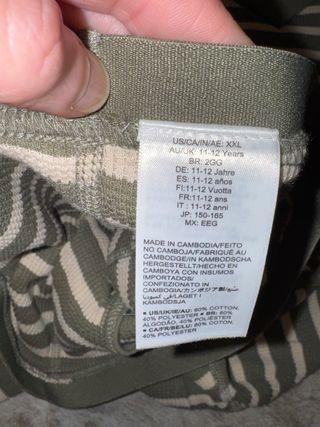 Ropa interior térmica infantil a rayas 11-12 años