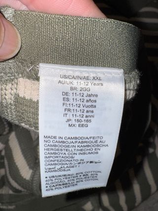 Ropa interior térmica infantil a rayas 11-12 años