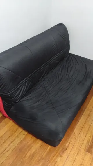 Sofá Cama Negro y Rojo