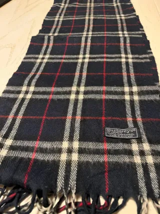 Bufanda Burberry Lana 100% Azul marino con rayas