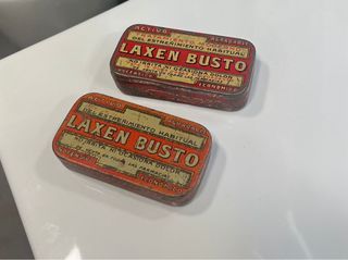 Scatole di latta vintage Laxen Busto