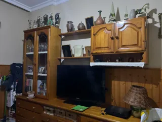 Mueble modular madera y cristal