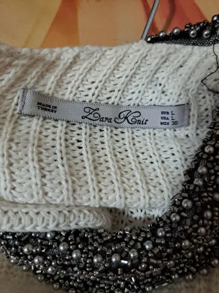 Jersey zara Beige/Gris