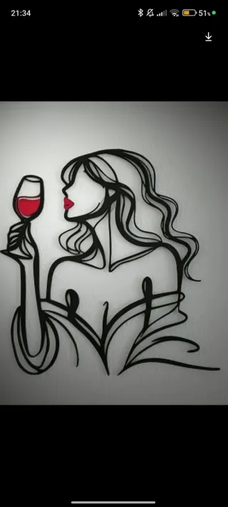 Decoración Pared Mujer Negra y Roja