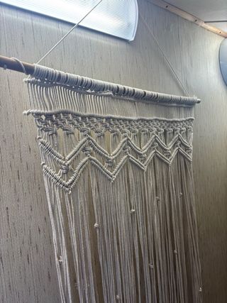 Cortina Macramé Beige Algodón/Yute