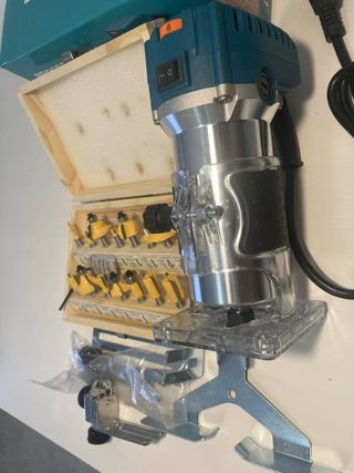 Fresadora Enrutador Madera y set de 15 brocas