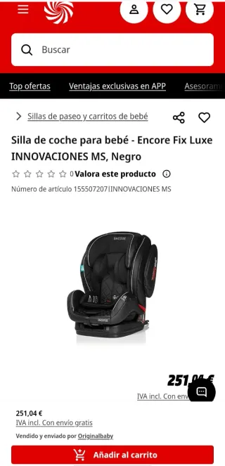 Silla coche Isofix Encore