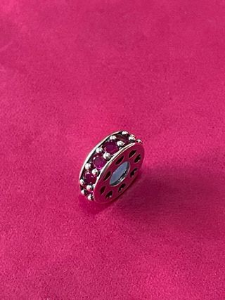 Charm Corazón Rojo y Plata