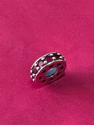 Charm Corazón Rojo y Plata