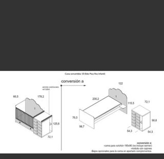Cuna convertible en cama