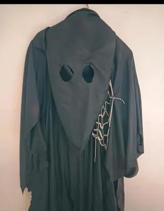 Costume carnevale nero unisex con cappuccio