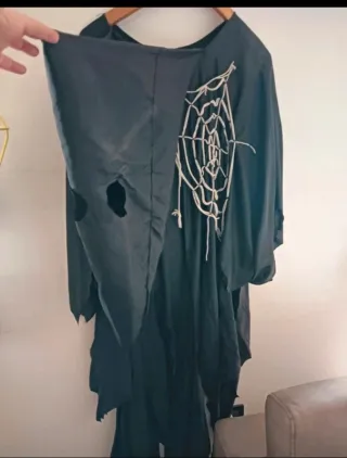 Costume carnevale nero unisex con cappuccio