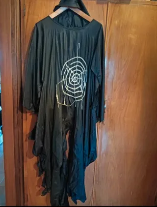 Costume carnevale nero unisex con cappuccio