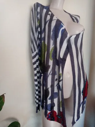 Chaqueta Desigual Rayas Flores Lentejuelas