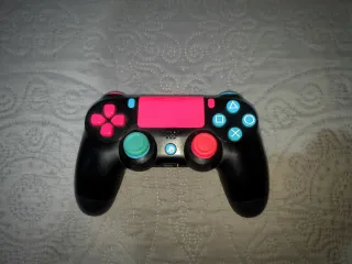 Mando PS4 Personalizado Negro/Rosa/Azul