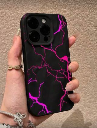 Cover per smartphone con motivo fulmini rossi