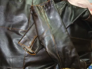 Cappotto Vera Pelle Uomo Nero/Marrone