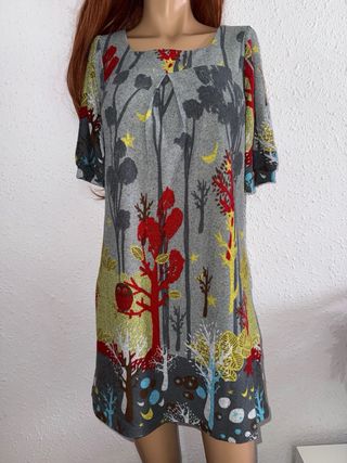 Vestido Lavand Talla S boho Estampado Bosque mujer