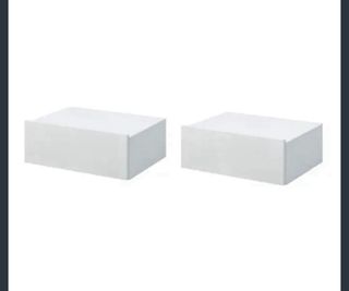 2 Mesitas de noche flotante blanca