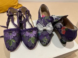 Traje de Fallera Morado con plata.