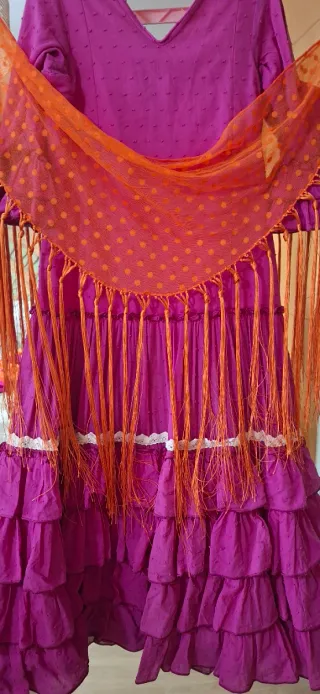 Traje Flamenca Niña buganvilla