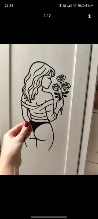 Decoración Pared Mujer Flores