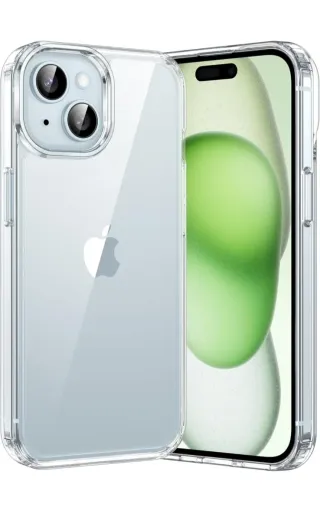 Funda iPhone 15 Transparente + Cristal Templado