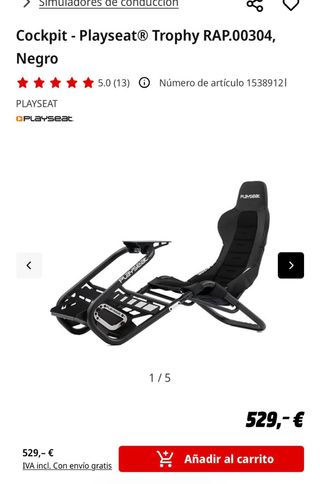 Cockpit Playseat Trophy +Soporte Palanca de Cambio