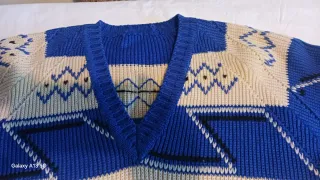 Maglione stile norvegese unisex beige/blu