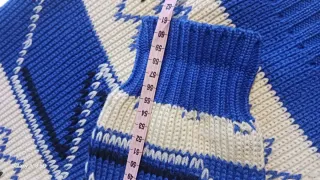 Maglione stile norvegese unisex beige/blu