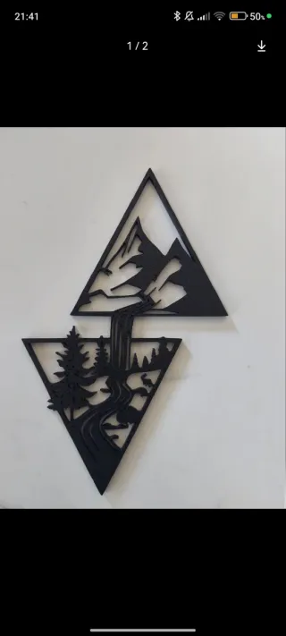 Decoración Pared Montañas Cascada