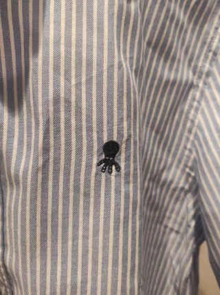 Camisa Rayas Azul y Blanca