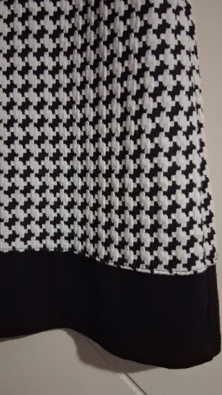 Vestito donna smanicato fantasia pied-de-poule