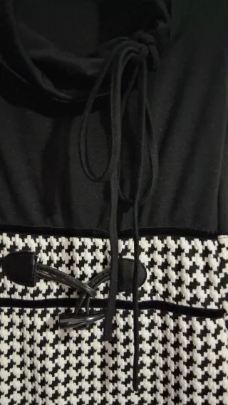 Vestito donna smanicato fantasia pied-de-poule