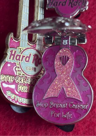 Lote 2 Pines Hard Rock Guitarra Rosa ed especial