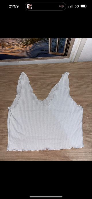 Top Shein blanco tirante grueso talla L