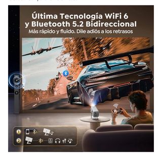 Proyector TOPTRO 4K Plata/Blanco