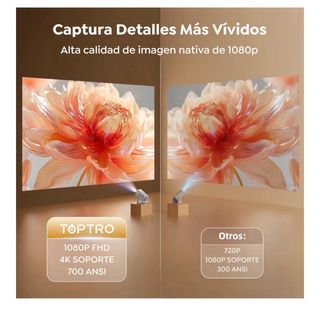 Proyector TOPTRO 4K Plata/Blanco