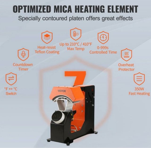 Pressa termica VEVOR 3 in 1 automatica