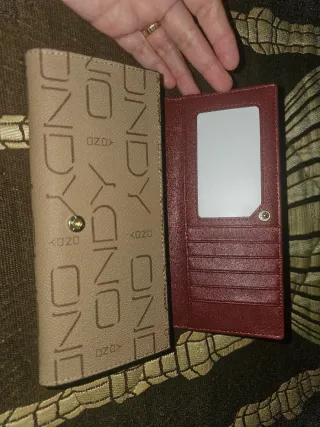 Cartera Ondy Beige y Roja