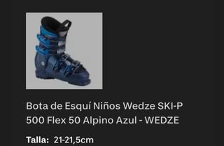 Bota Esquí Niños Wedze SKI-P 500 Flex 50