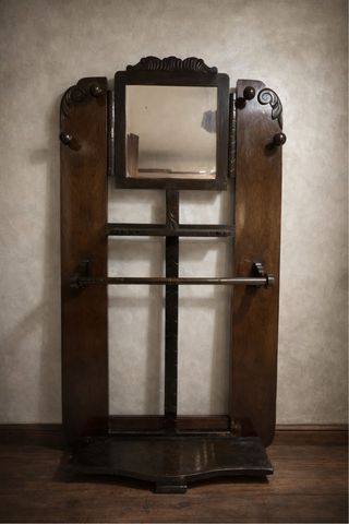 Antiguo Perchero Recibidor con Espejo