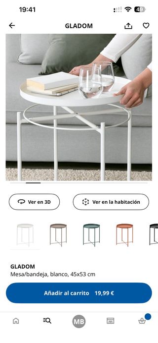Tavolino GLADOM IKEA bianco