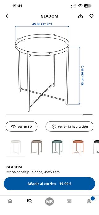 Tavolino GLADOM IKEA bianco