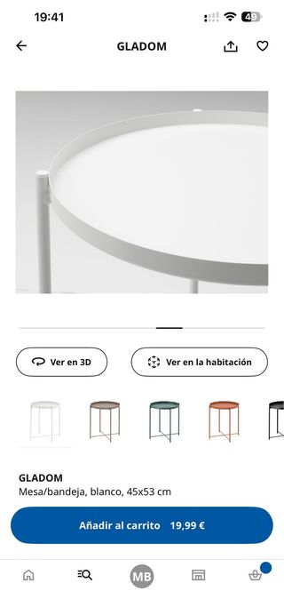 Tavolino GLADOM IKEA bianco