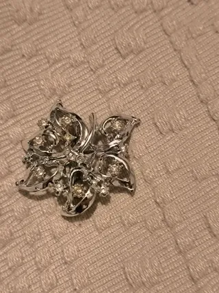 Spilla vintage anni '60 fiore strass