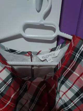 Vestido cuadros rojo y blanco 4/5 años ligero