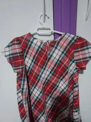 Vestido cuadros rojo y blanco 4/5 años ligero