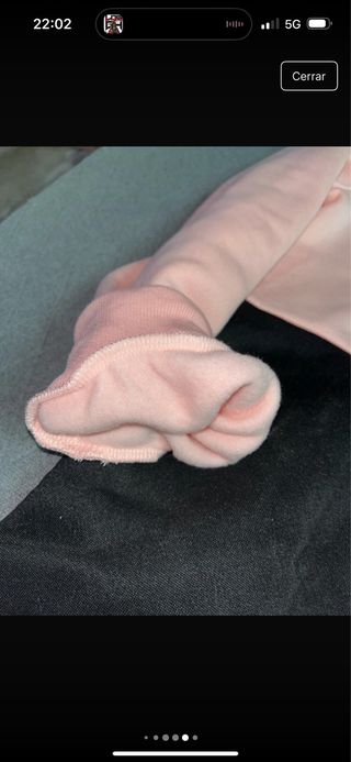 Chaqueta larga rosa y negra talla L